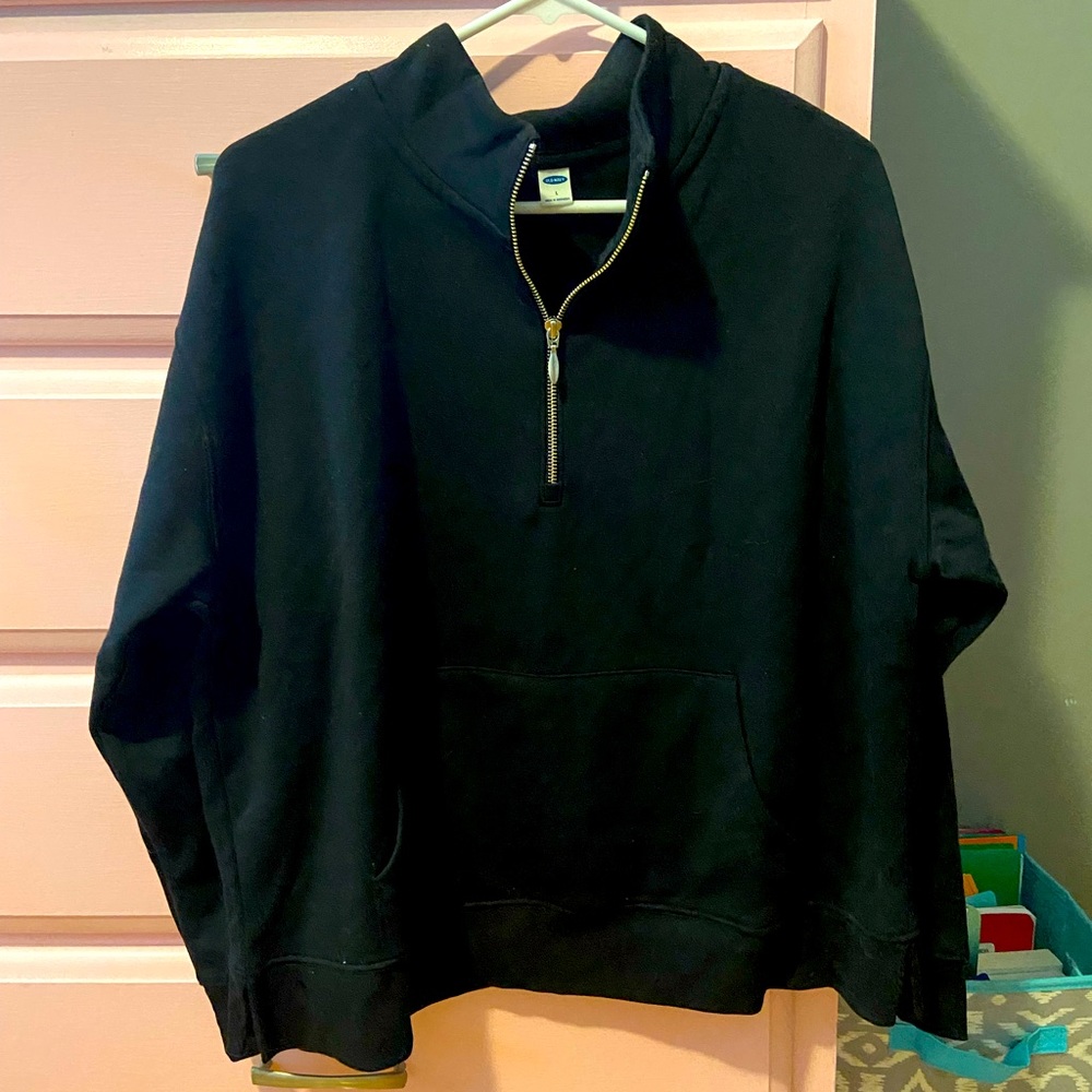 Brand New Old Navy Black Quarter Zip Sweatshirt!